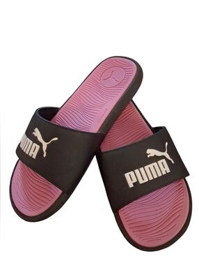 PUMA Cool Cat Slides.  Womens.  Size 9.  Black, Pink & White.